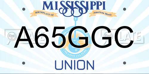 A65GGC Mississippi License Plate