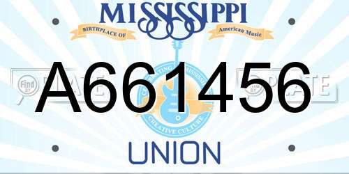 A661456 Mississippi License Plate