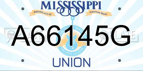 A66145G Mississippi License Plate