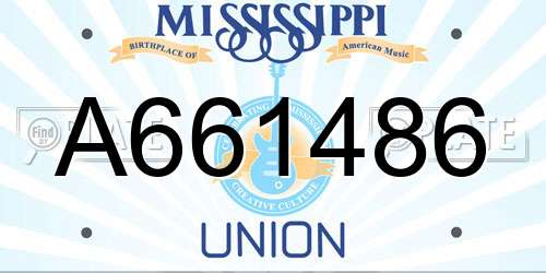 A661486 Mississippi License Plate