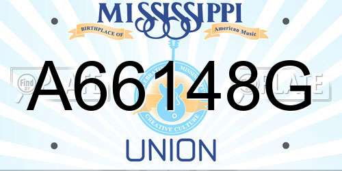 A66148G Mississippi License Plate
