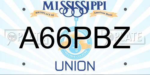 A66PBZ Mississippi License Plate