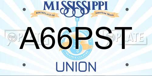 A66PST Mississippi License Plate