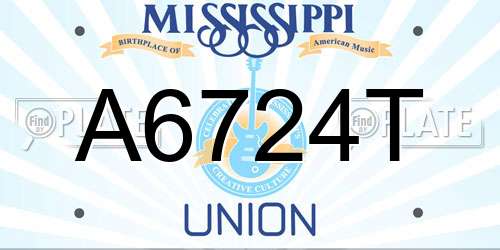A6724T Mississippi License Plate