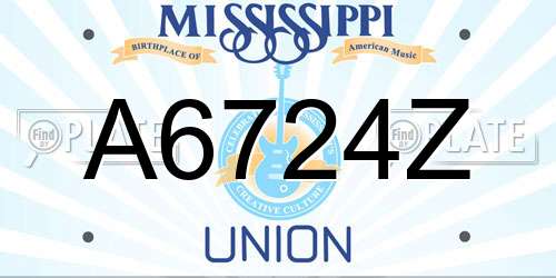 A6724Z Mississippi License Plate