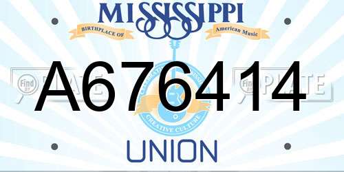 A676414 Mississippi License Plate