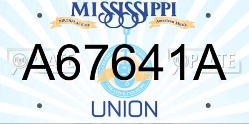 A67641A Mississippi License Plate