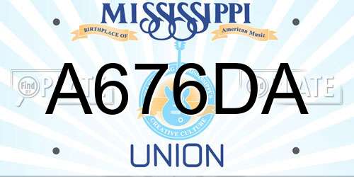 A676DA Mississippi License Plate