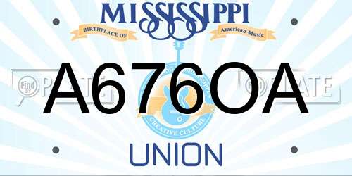 A676OA Mississippi License Plate