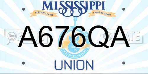 A676QA Mississippi License Plate