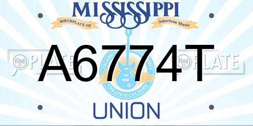 A6774T Mississippi License Plate