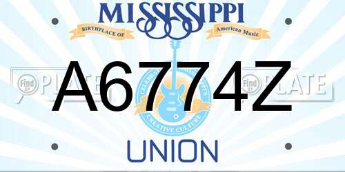 A6774Z Mississippi License Plate