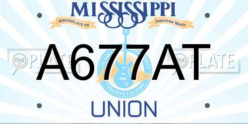 A677AT Mississippi License Plate