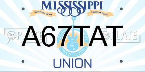 A67TAT Mississippi License Plate
