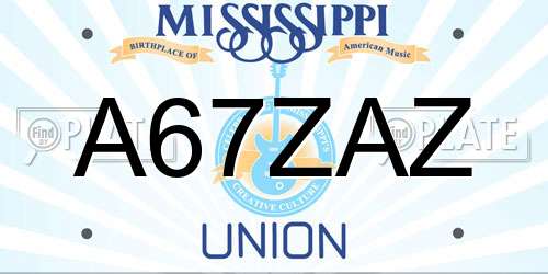 A67ZAZ Mississippi License Plate