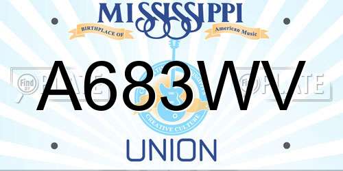 A683WV Mississippi License Plate