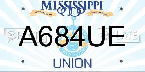A684UE Mississippi License Plate