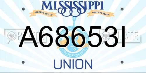 A68653I Mississippi License Plate