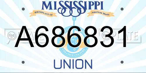 A686831 Mississippi License Plate