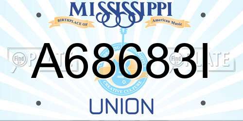 A68683I Mississippi License Plate