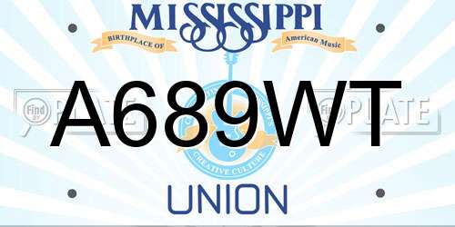 A689WT Mississippi License Plate