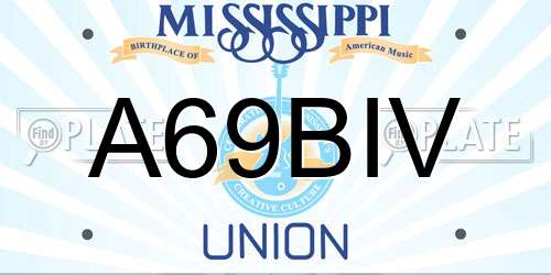 A69BIV Mississippi License Plate