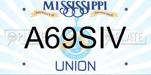A69SIV Mississippi License Plate
