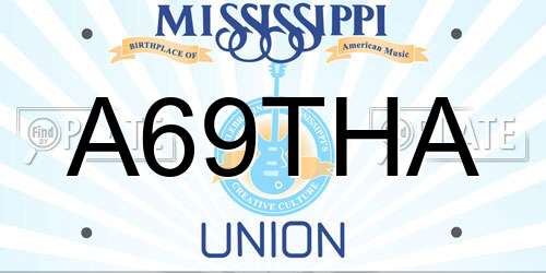 A69THA Mississippi License Plate