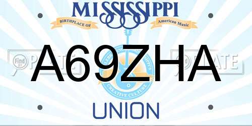 A69ZHA Mississippi License Plate