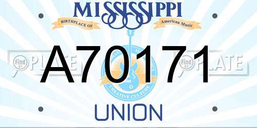 A70171 Mississippi License Plate