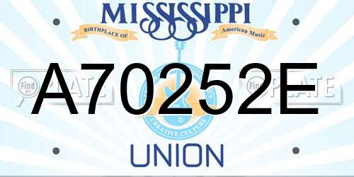 A70252E Mississippi License Plate