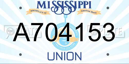 A704153 Mississippi License Plate