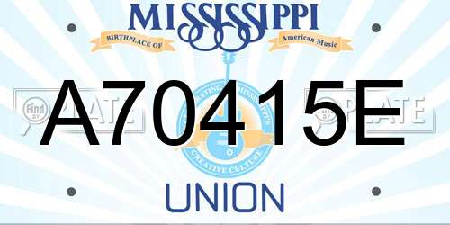 A70415E Mississippi License Plate