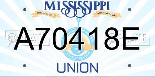 A70418E Mississippi License Plate