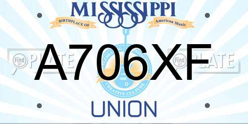 A706XF Mississippi License Plate