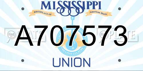 A707573 Mississippi License Plate