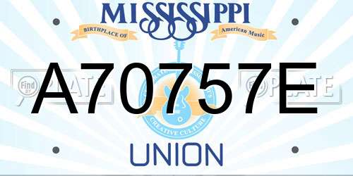 A70757E Mississippi License Plate