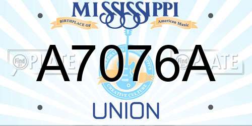 A7076A Mississippi License Plate