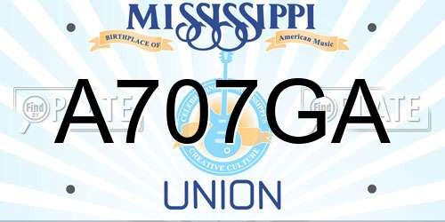 A707GA Mississippi License Plate