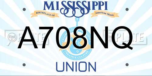 A708NQ Mississippi License Plate