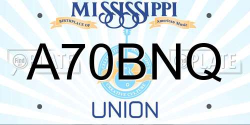 A70BNQ Mississippi License Plate