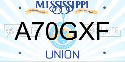 A70GXF Mississippi License Plate
