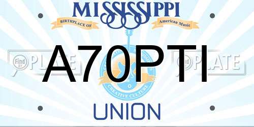 A70PTI Mississippi License Plate