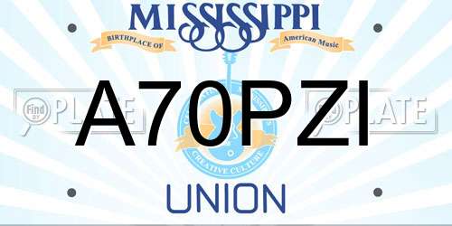 A70PZI Mississippi License Plate