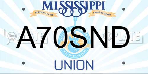 A70SND Mississippi License Plate