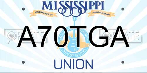 A70TGA Mississippi License Plate
