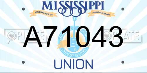 A71043 Mississippi License Plate