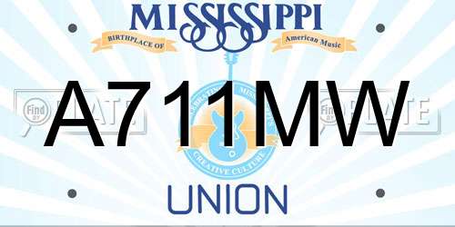 A711MW Mississippi License Plate