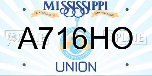 A716HO Mississippi License Plate