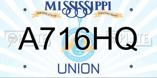 A716HQ Mississippi License Plate